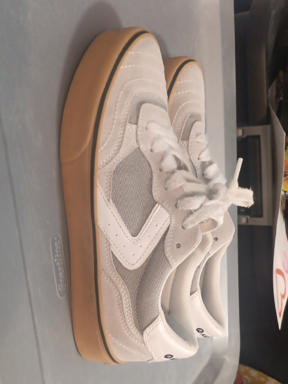 Airwalk Kids White and Tan Sneakers